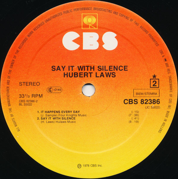 Hubert Laws : Say It With Silence (LP, Album)
