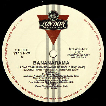 Bananarama : Long Train Running (12", Promo)