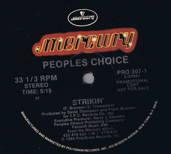 People's Choice : Strikin' (12", Promo)
