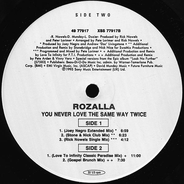 Rozalla : You Never Love The Same Way Twice (12")