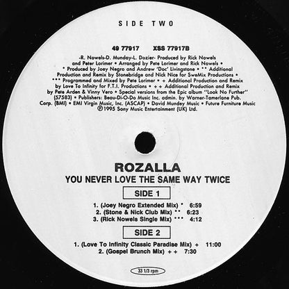 Rozalla : You Never Love The Same Way Twice (12")