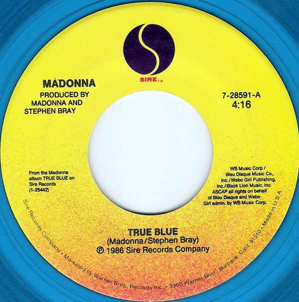 Madonna : True Blue (7", Single, Ltd, Tra)