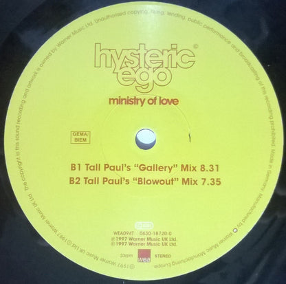 Hysteric Ego : Ministry Of Love (12")