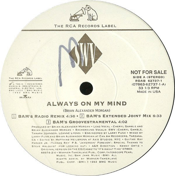 SWV : You're Always On My Mind (12", Promo)