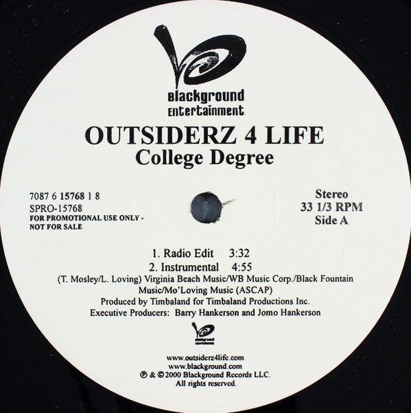 Outsiderz 4 Life : College Degree (12", Promo)