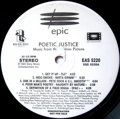 Various : Poetic Justice (Music From The Motion Picture) (LP, Comp, Promo)