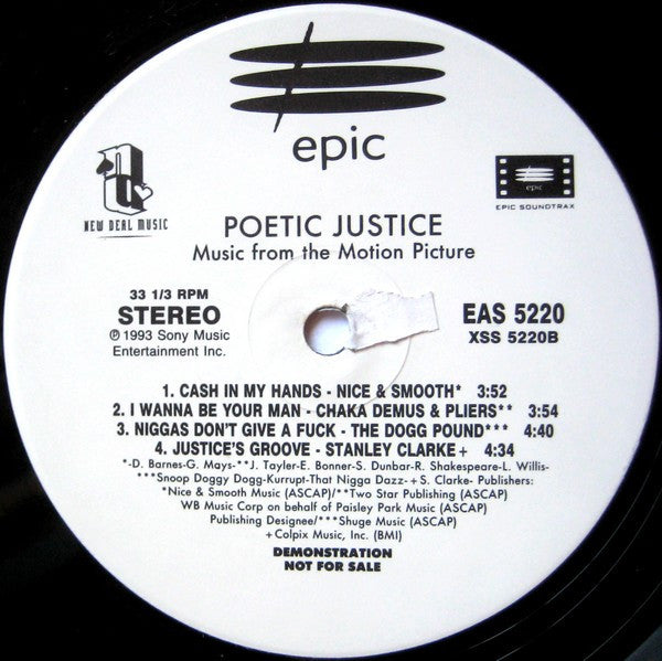 Various : Poetic Justice (Music From The Motion Picture) (LP, Comp, Promo)