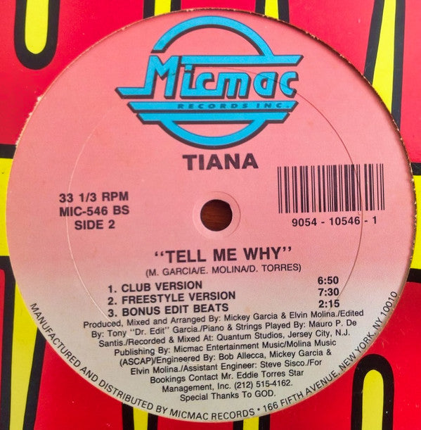 Tiana : Tell Me Why (12", Single)