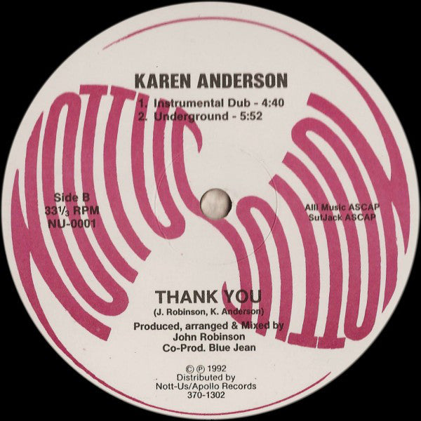 Karen Anderson : Thank You (12")