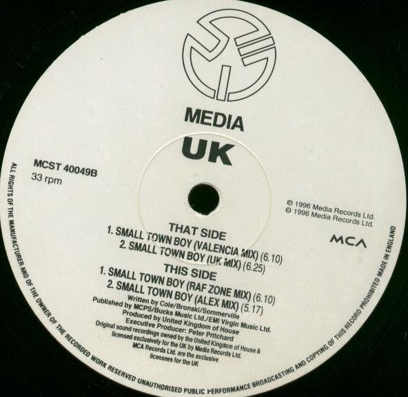 UK : Small Town Boy (12", Single)