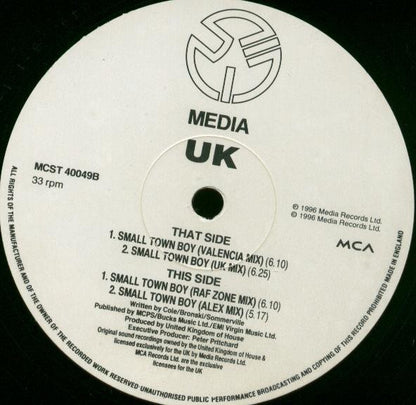 UK : Small Town Boy (12", Single)