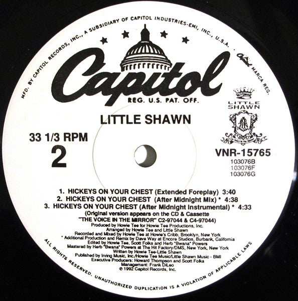 Little Shawn : Hickeys On Your Chest (12", Single)