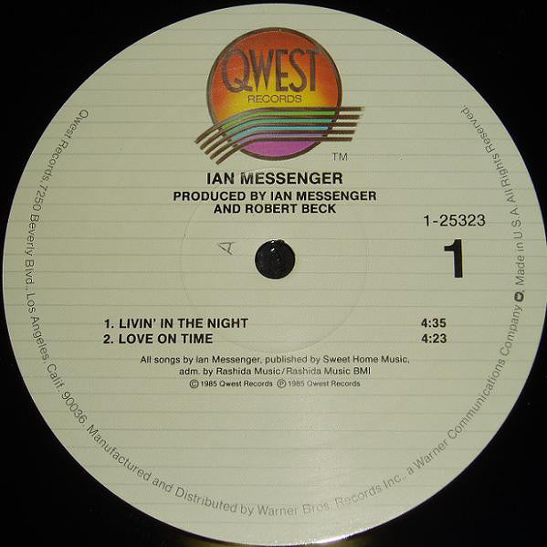Ian Messenger : Livin' In The Night (12", MiniAlbum, All)