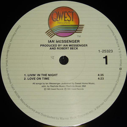 Ian Messenger : Livin' In The Night (12", MiniAlbum, All)