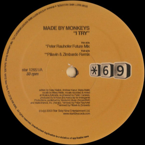 Made By Monkeys : I Try (12")