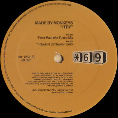 Made By Monkeys : I Try (12")
