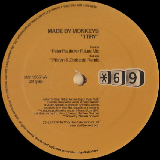 Made By Monkeys : I Try (12")