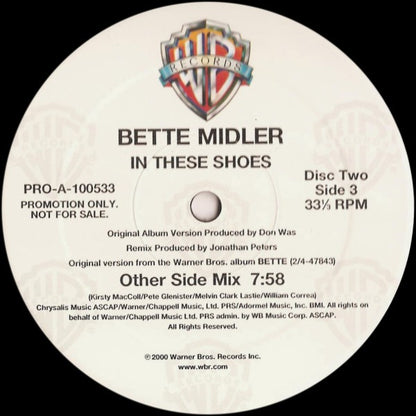 Bette Midler : In These Shoes (Remixes By Jonathan Peters) (2x12", Promo)