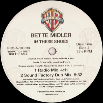 Bette Midler : In These Shoes (Remixes By Jonathan Peters) (2x12", Promo)