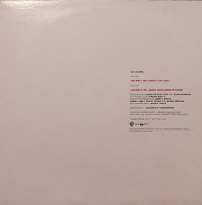 Karyn White : The Way I Feel About You (12", Promo)
