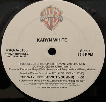 Karyn White : The Way I Feel About You (12", Promo)