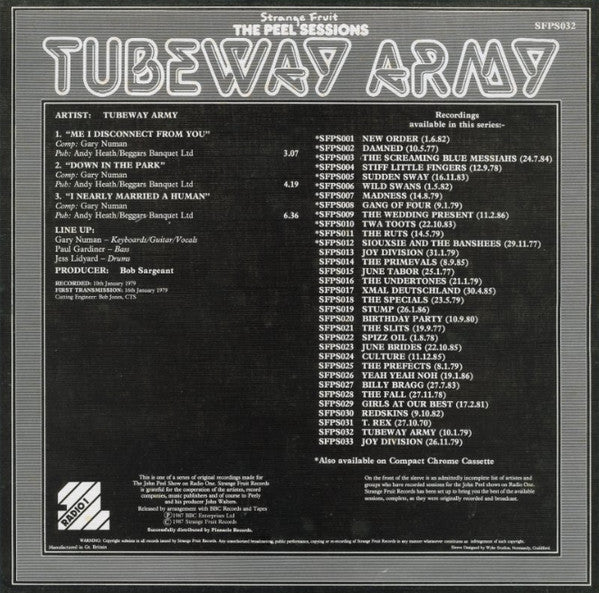 Tubeway Army : The Peel Sessions (12")