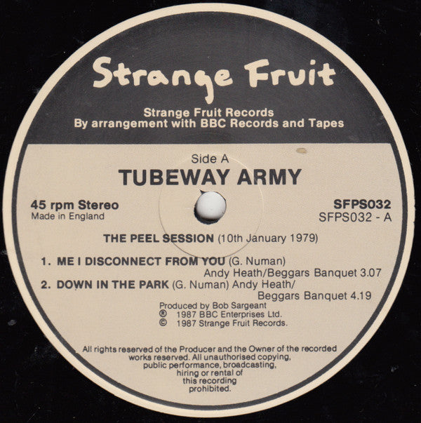 Tubeway Army : The Peel Sessions (12")