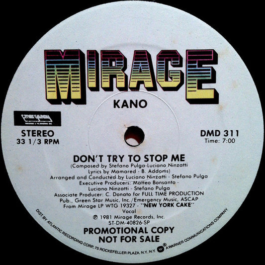 Kano : Don't Try To Stop Me (12", Promo)