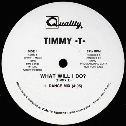 Timmy -T-* : What Will I Do? (12", Promo)