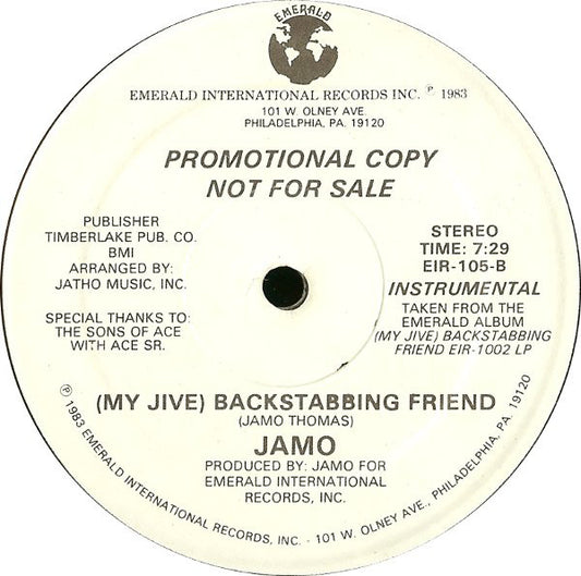 Jamo* : (My Jive) Backstabbing Friend (12", Promo)