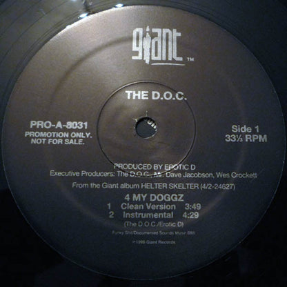 The D.O.C. : 4 My Doggz (12", Promo)