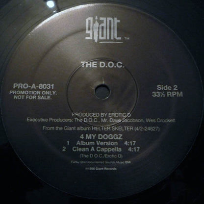 The D.O.C. : 4 My Doggz (12", Promo)