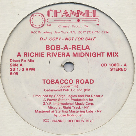 Bob-A-Rela : Tobacco Road / Why Does It Rain? (12", Promo)