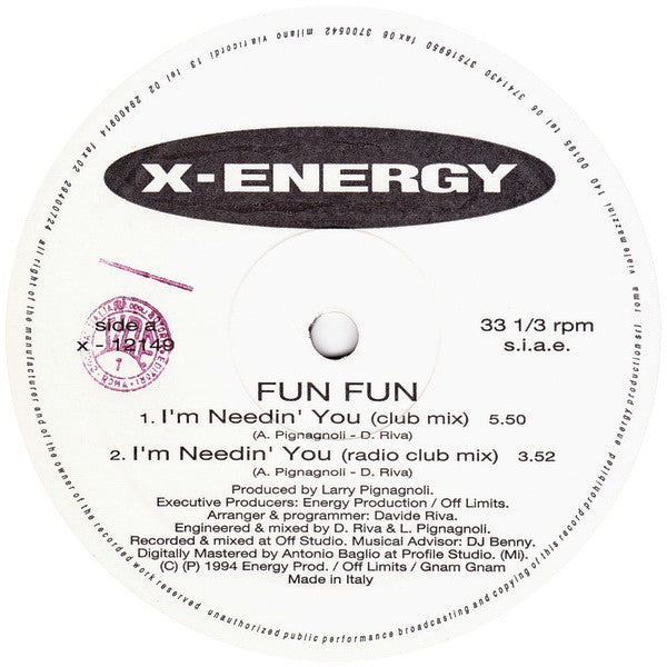 Fun Fun : I'm Needin' You (12")