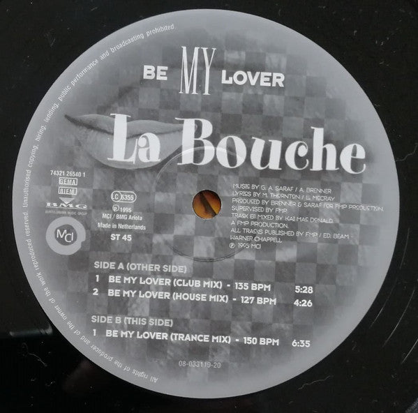La Bouche : Be My Lover (12", Maxi)