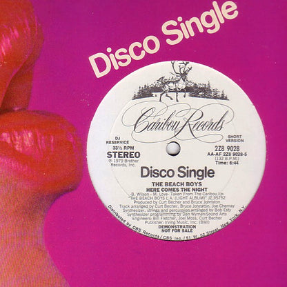 The Beach Boys : Here Comes The Night (12", Promo, DJ )