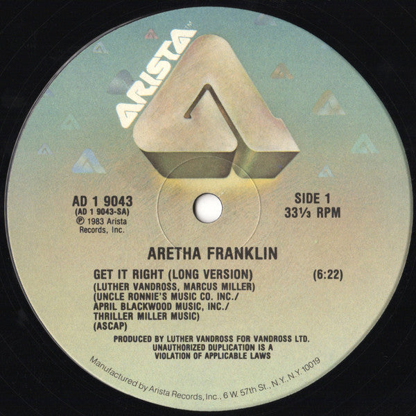 Aretha Franklin : Get It Right (12")