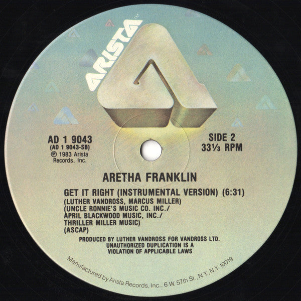 Aretha Franklin : Get It Right (12")