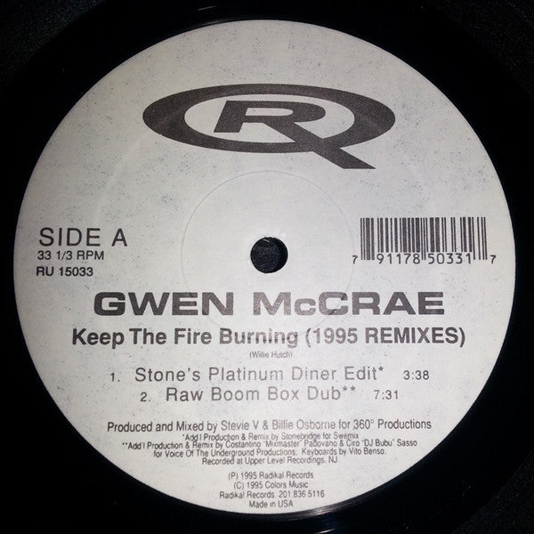 Gwen McCrae : Keep The Fire Burning (1995 Remixes) (12")
