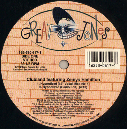 Clubland Featuring Zemya Hamilton : Hypnotized (12", Maxi)