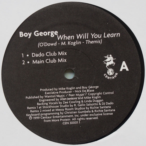 Boy George : When Will You Learn (12")