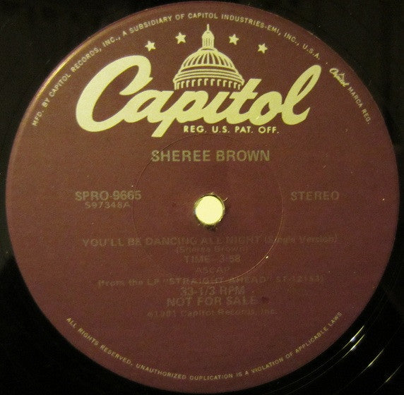 Sheree Brown : You'll Be Dancing All Night (12", Promo)