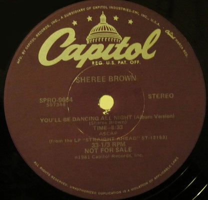 Sheree Brown : You'll Be Dancing All Night (12", Promo)