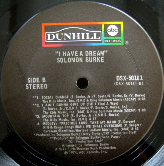 Solomon Burke : I Have A Dream (LP, Album)
