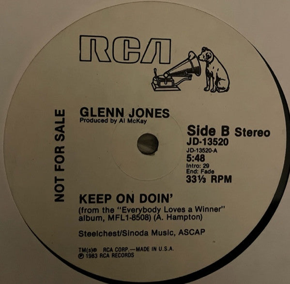 Glenn Jones : Keep On Doin' (12", Promo)