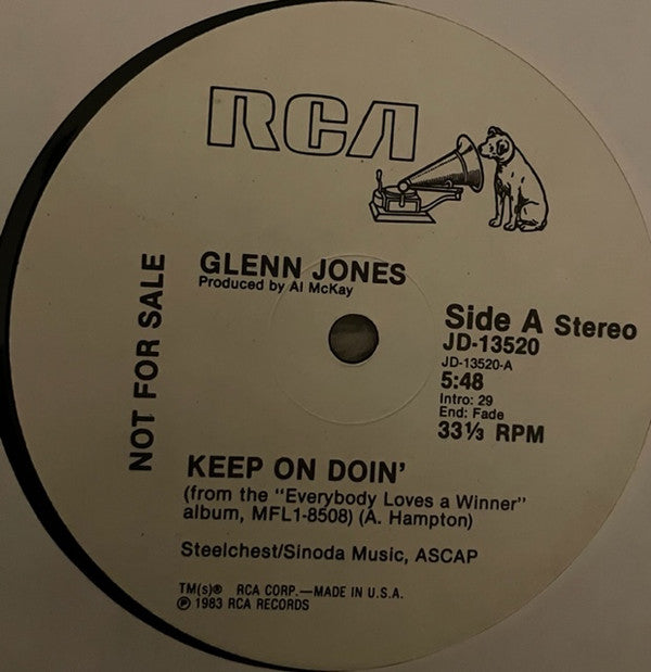 Glenn Jones : Keep On Doin' (12", Promo)