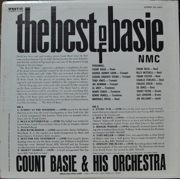Count Basie Orchestra : The Best Of Basie (LP, Album, RE)