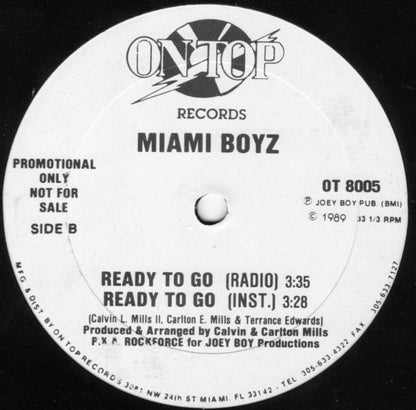 Miami Boyz : Ready To Go (12", Promo)