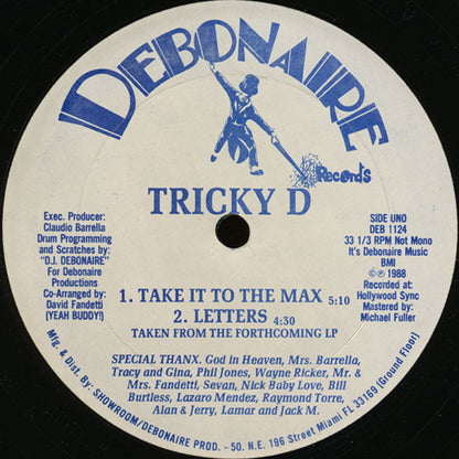 Tricky D (2) : Take It To The Max (12", Blu)