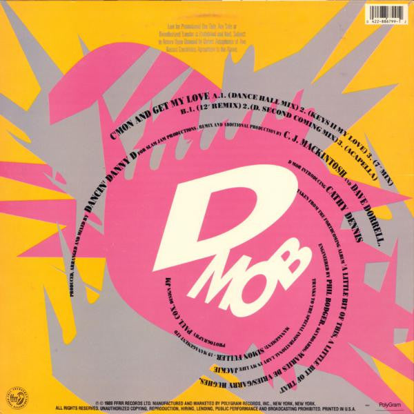 D-Mob* Introducing Cathy Dennis : C'mon And Get My Love (12", Promo)